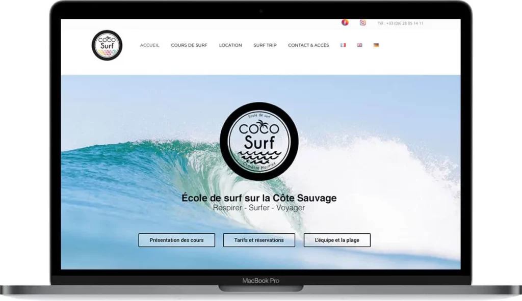 Identité visuelle école de surf webdesign
