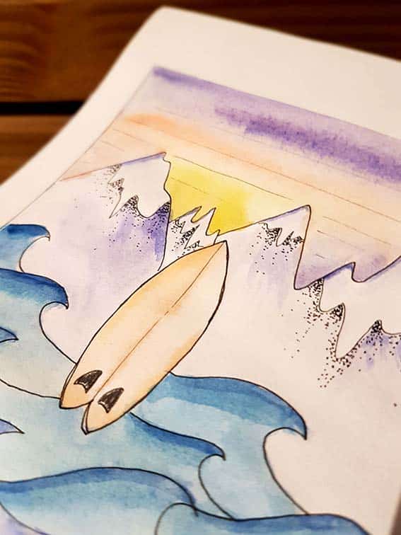 aquarelle surf