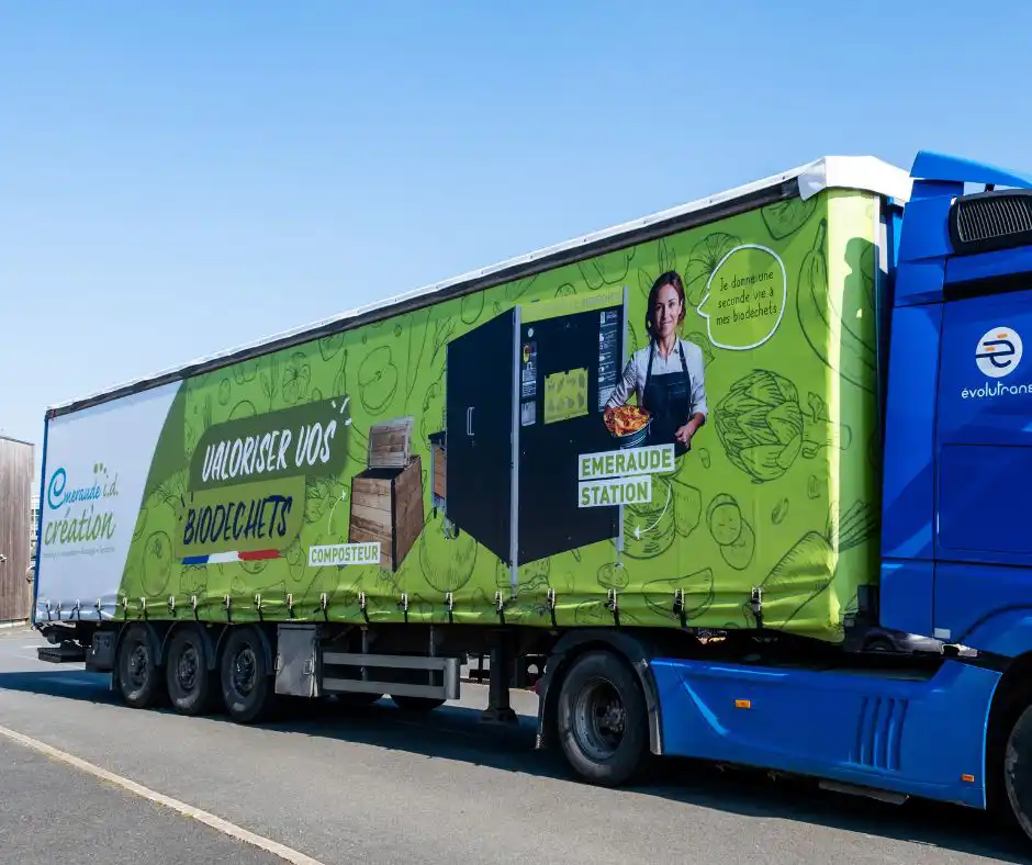 bâche de camion pour l'entreprise emeraude id