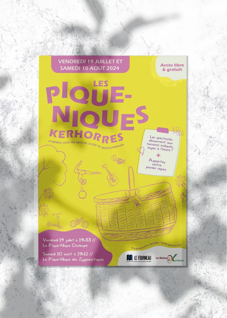 Affiche illustrée pour les piques-niques de la ville du Relecq Kerhuon