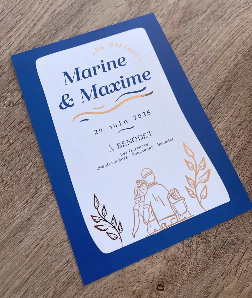 faire-part de mariage recto
